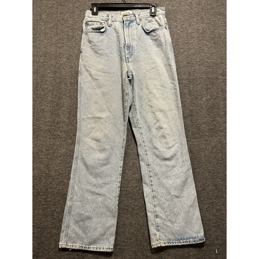 Agolde Womens Pinch Waist Jeans Size 27 Blue Straight Leg Distressed (see photo)
